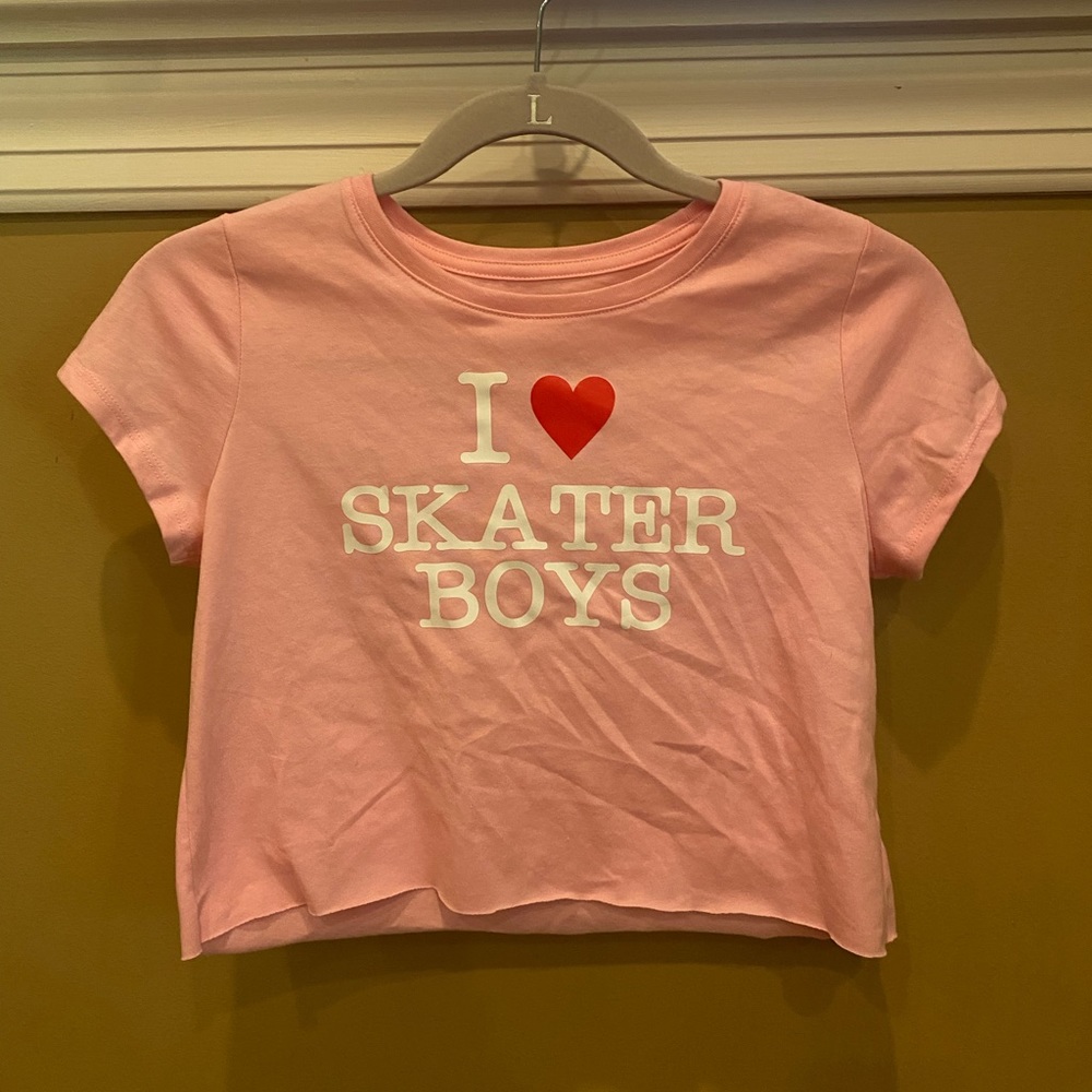 I ❤️ Skater Boys crop top